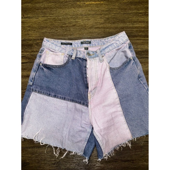 Wild Fable Denim Patchwork Shorts Cutoff Super High Rise Womens Size 4 - Picture 1 of 4